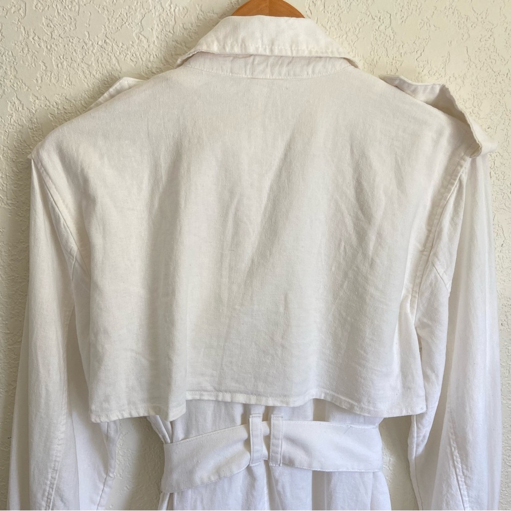 A New Day Linen Blend White Trench Coat - Picture 5 of 12